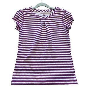 J. Khaki Girls Purple + White Striped Top Size Small